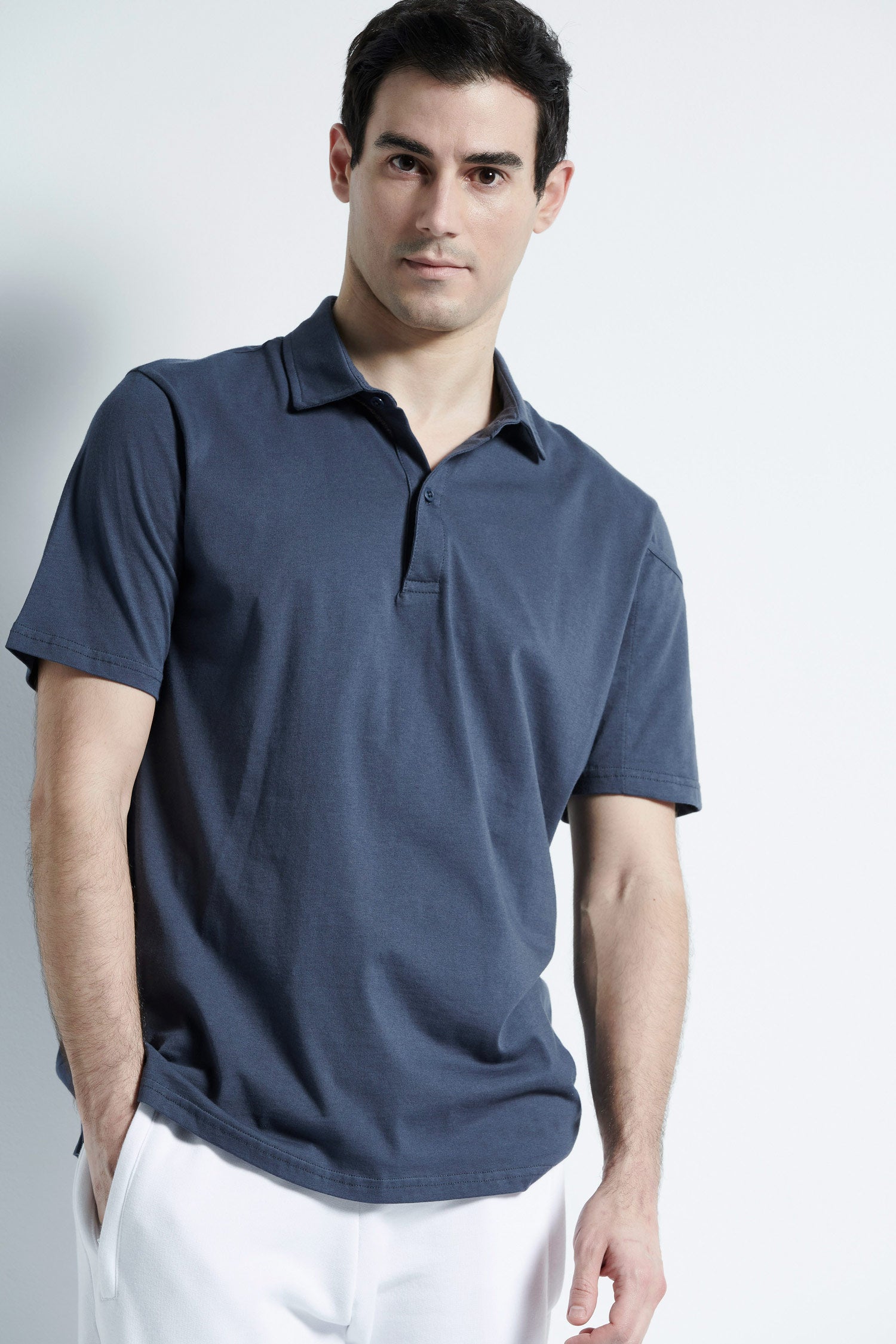 Polo neck T-shirt - Dark Gray