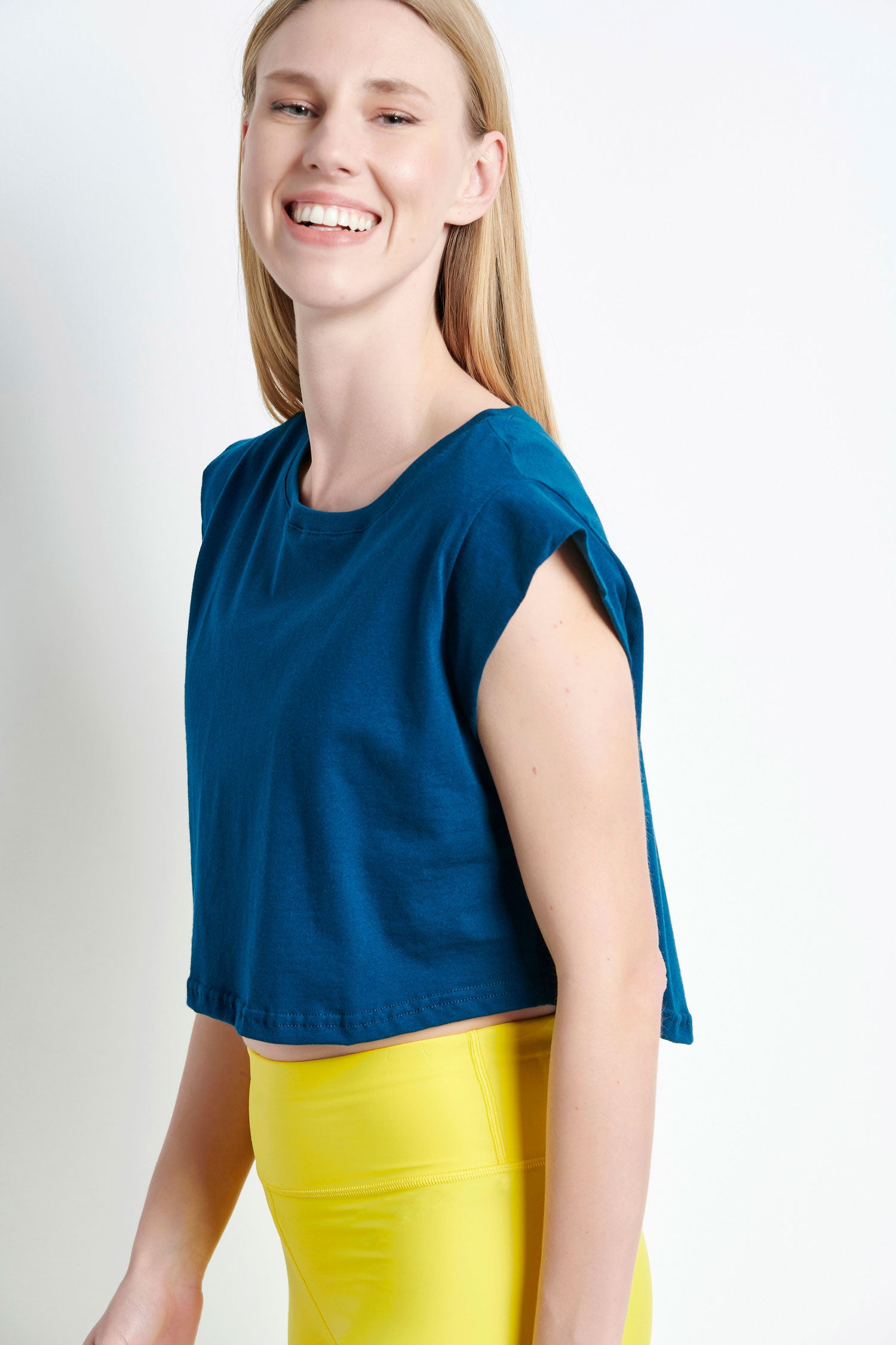 Cropped T-shirt - Petrol