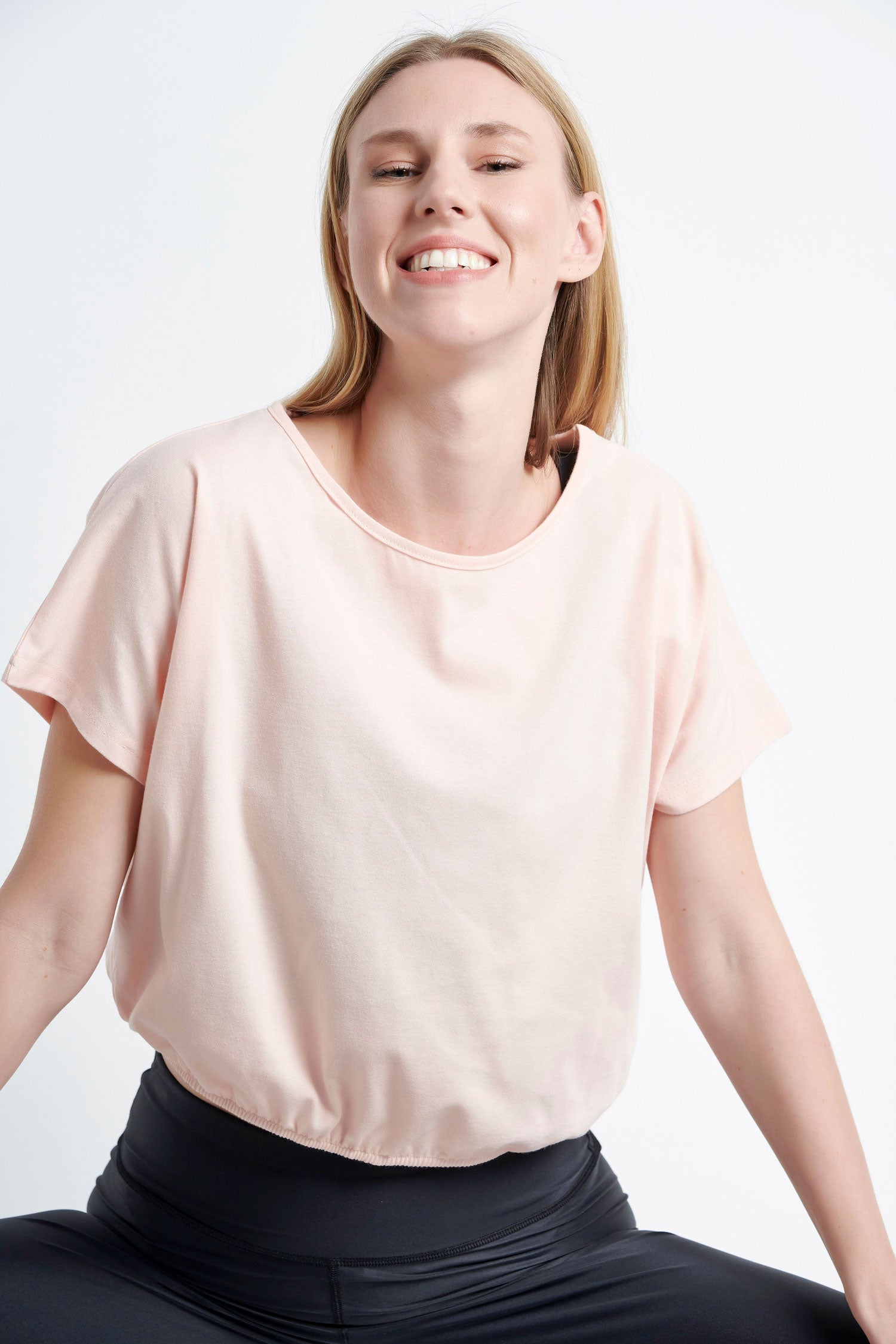 Elastic hem top - Salmon