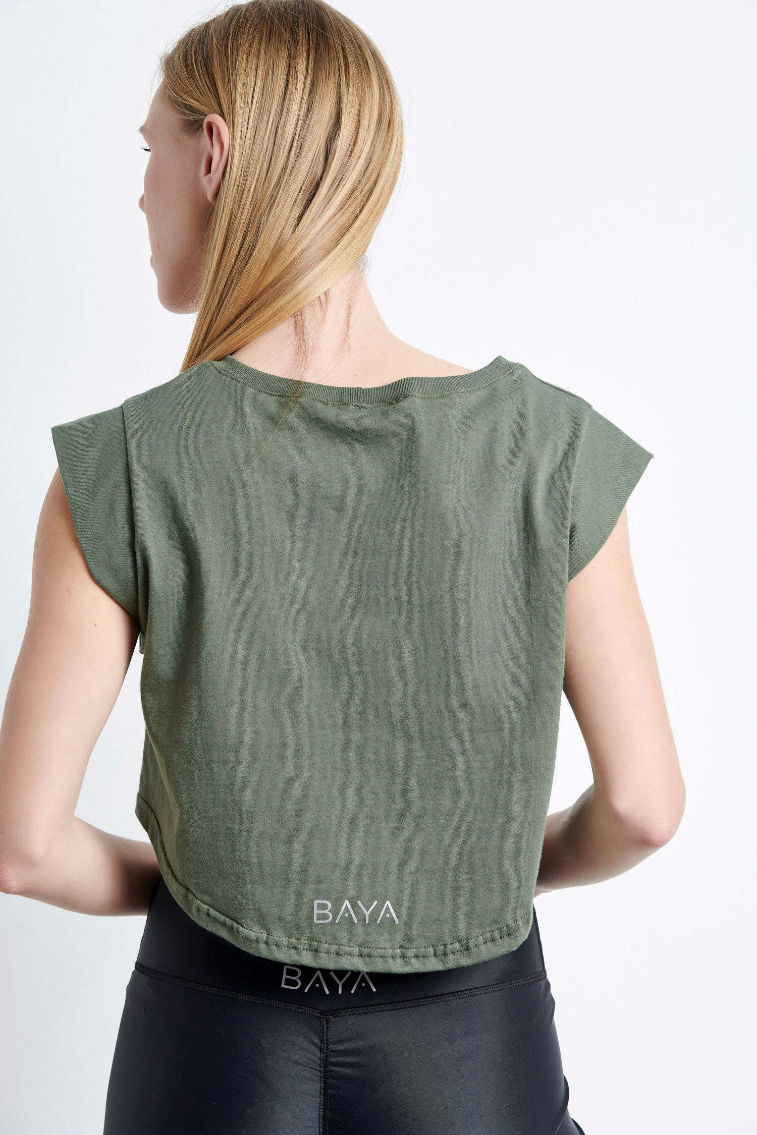 Cropped T-shirt - Khaki