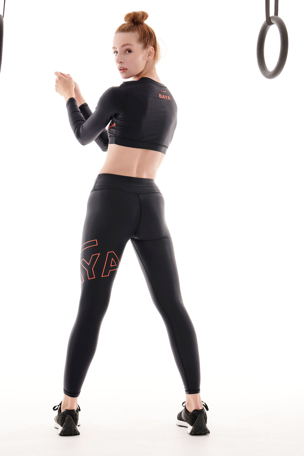 RECYCLED LEGGINGS WITH SIDE LOGO BLACK