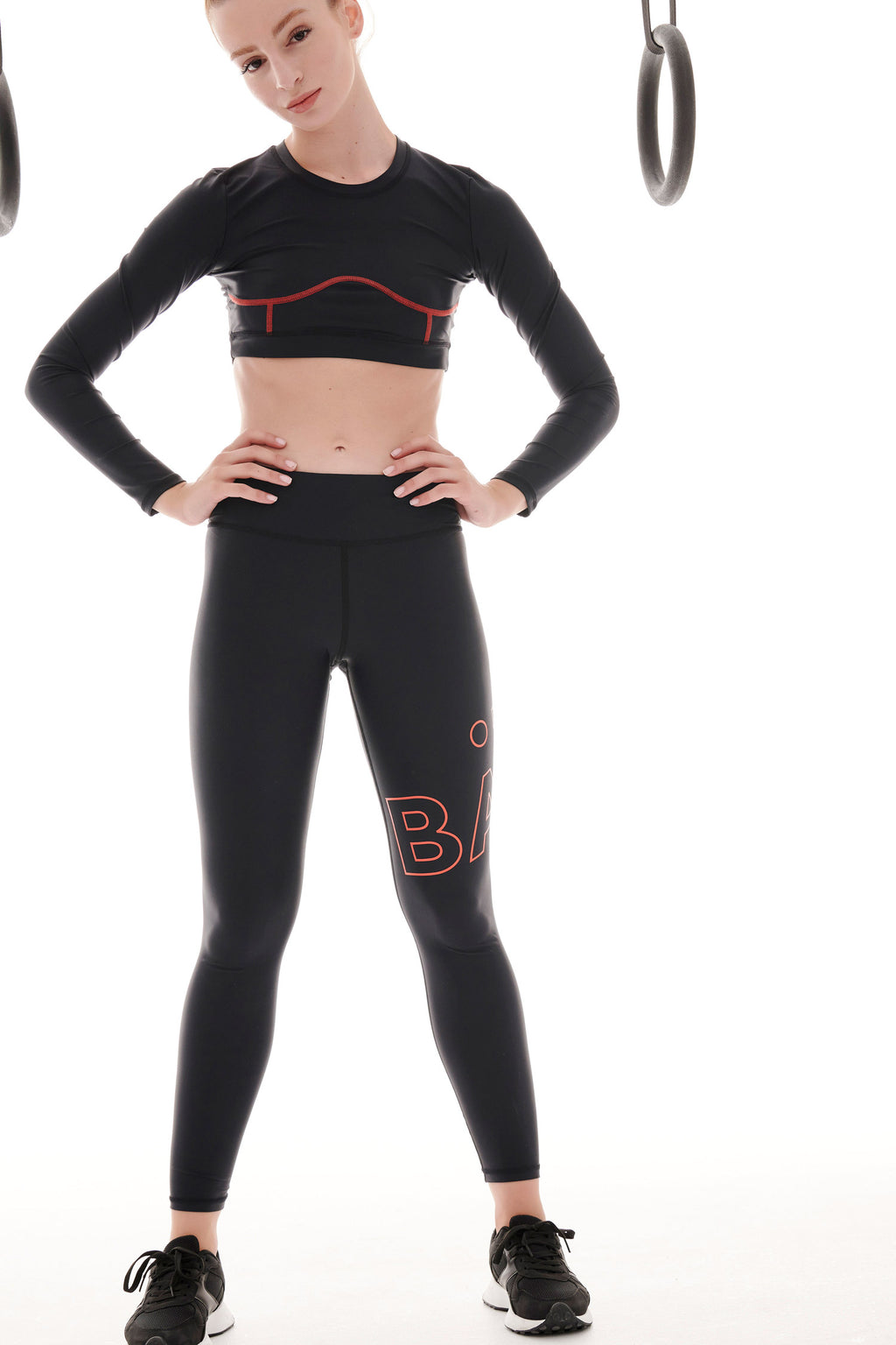 RECYCLED LEGGINGS WITH SIDE LOGO BLACK