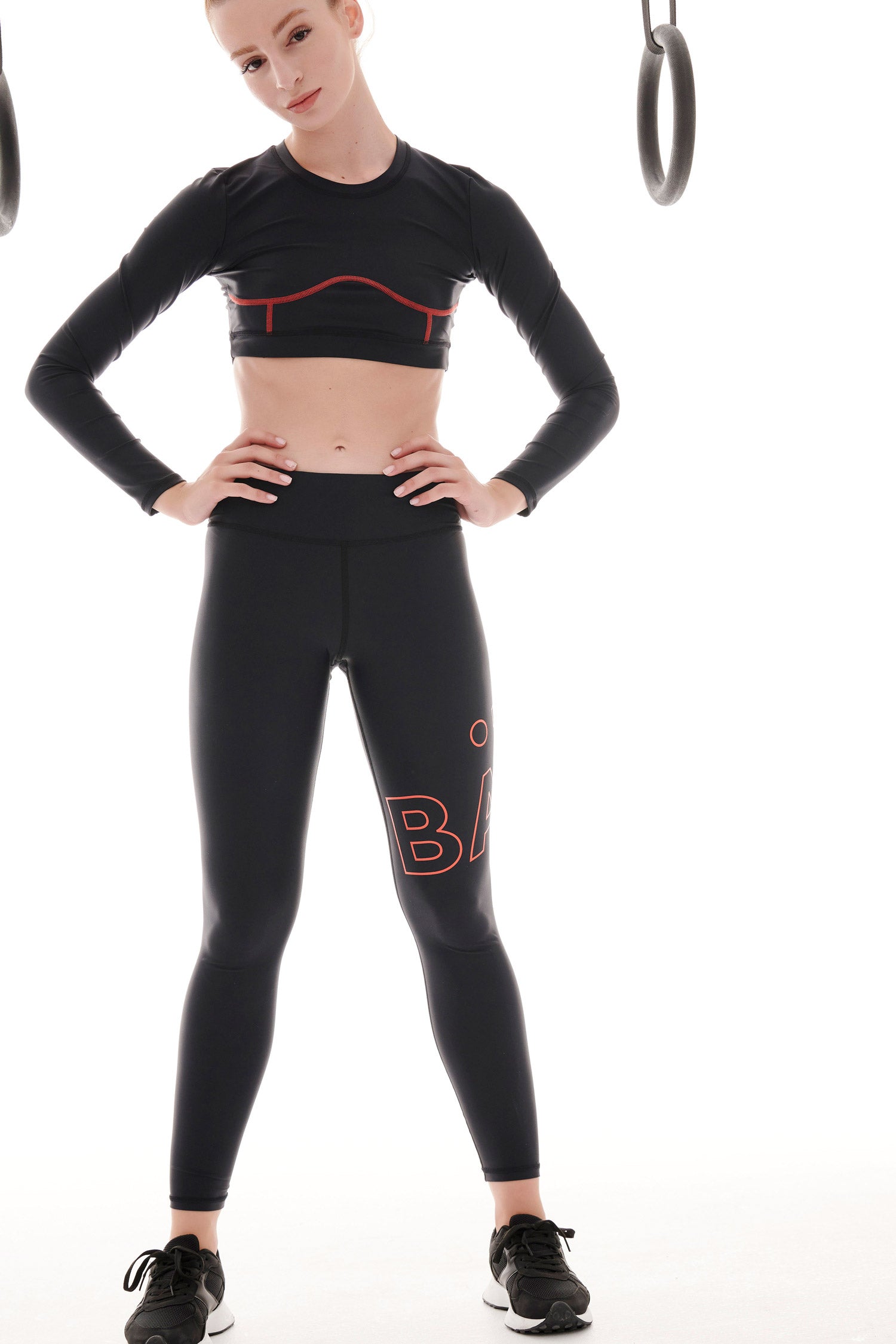 RECYCLED LEGGINGS WITH SIDE LOGO BLACK