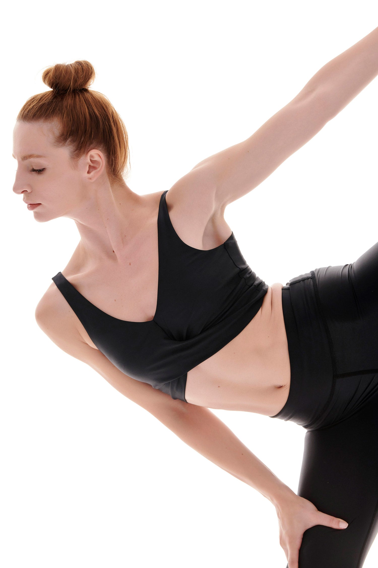 RECYCLED LEGGINGS WITH SIDE LOGO BLACK