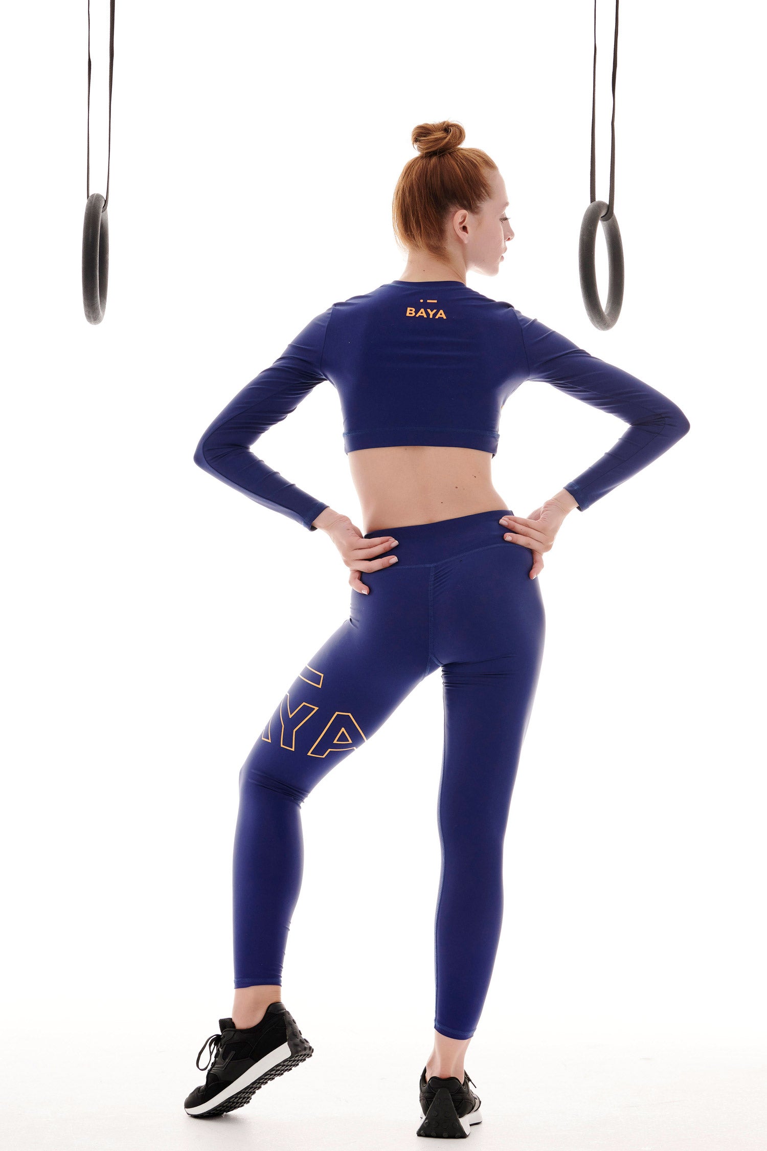 RECYCLED LEGGINGS WITH SIDE LOGO BLUE