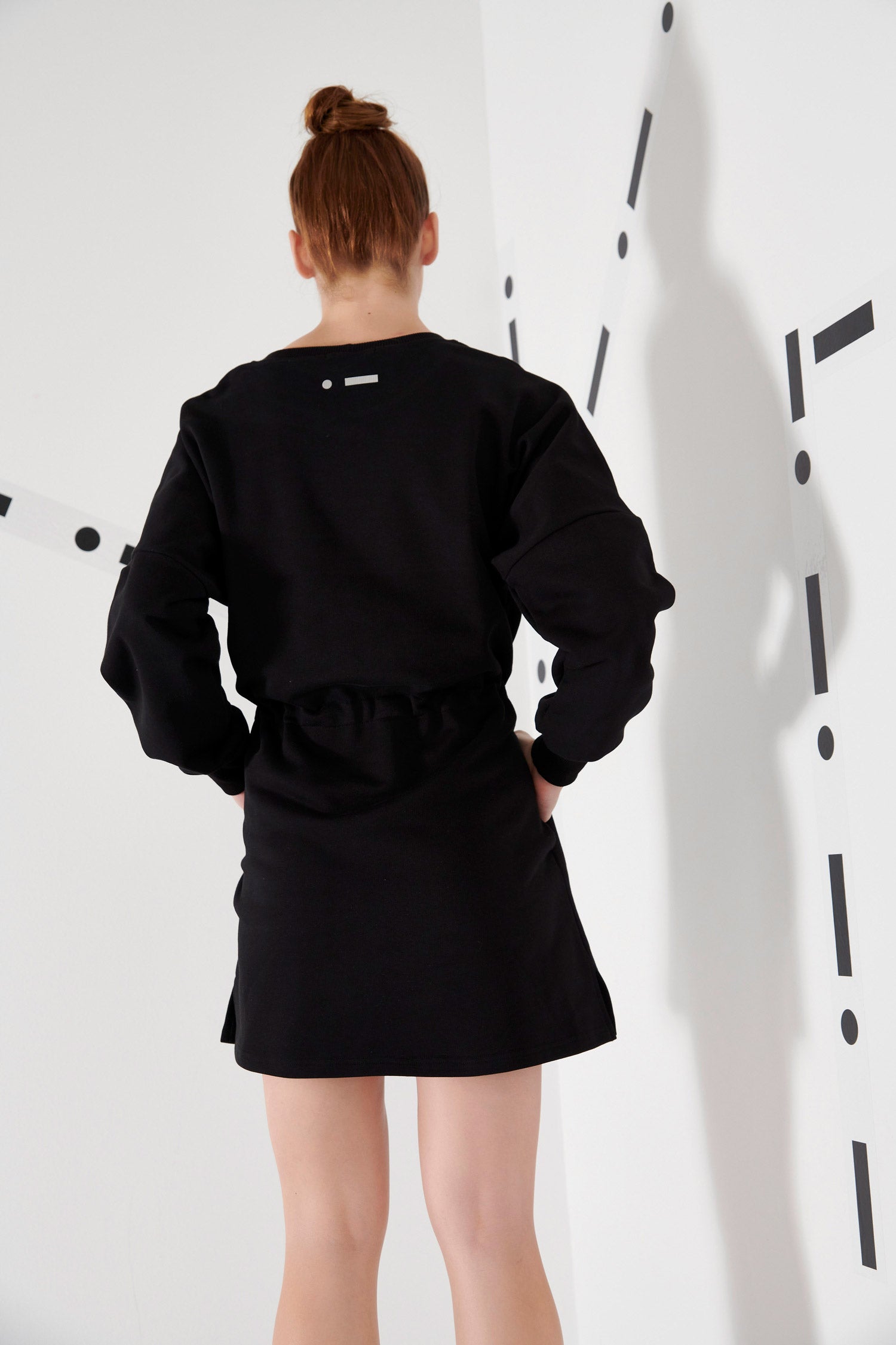 SWEATSHIRT DRESS - BLACK