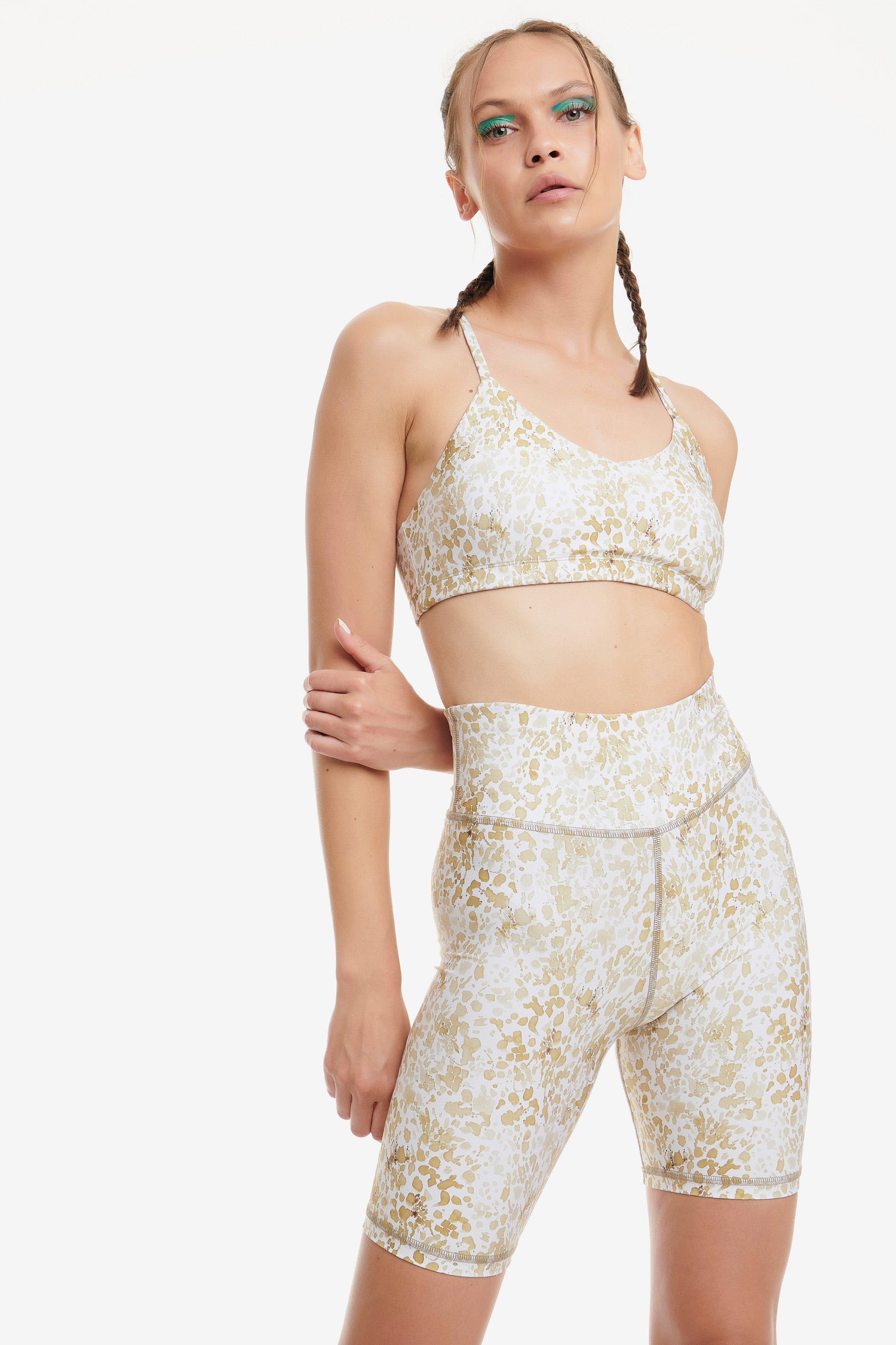Biker Shorts Printed Beige