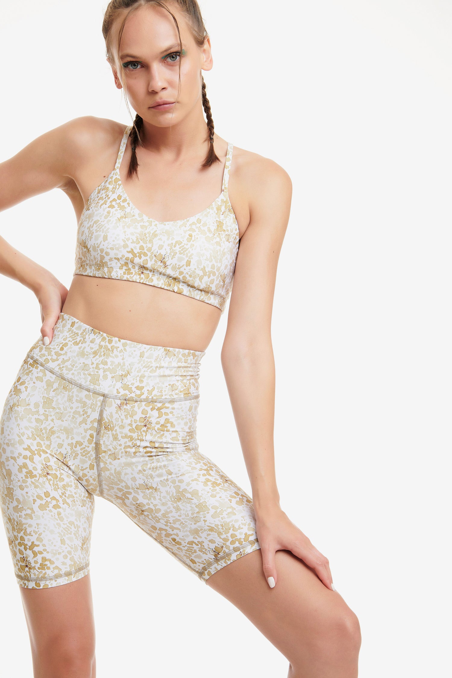 Biker Shorts Printed Beige