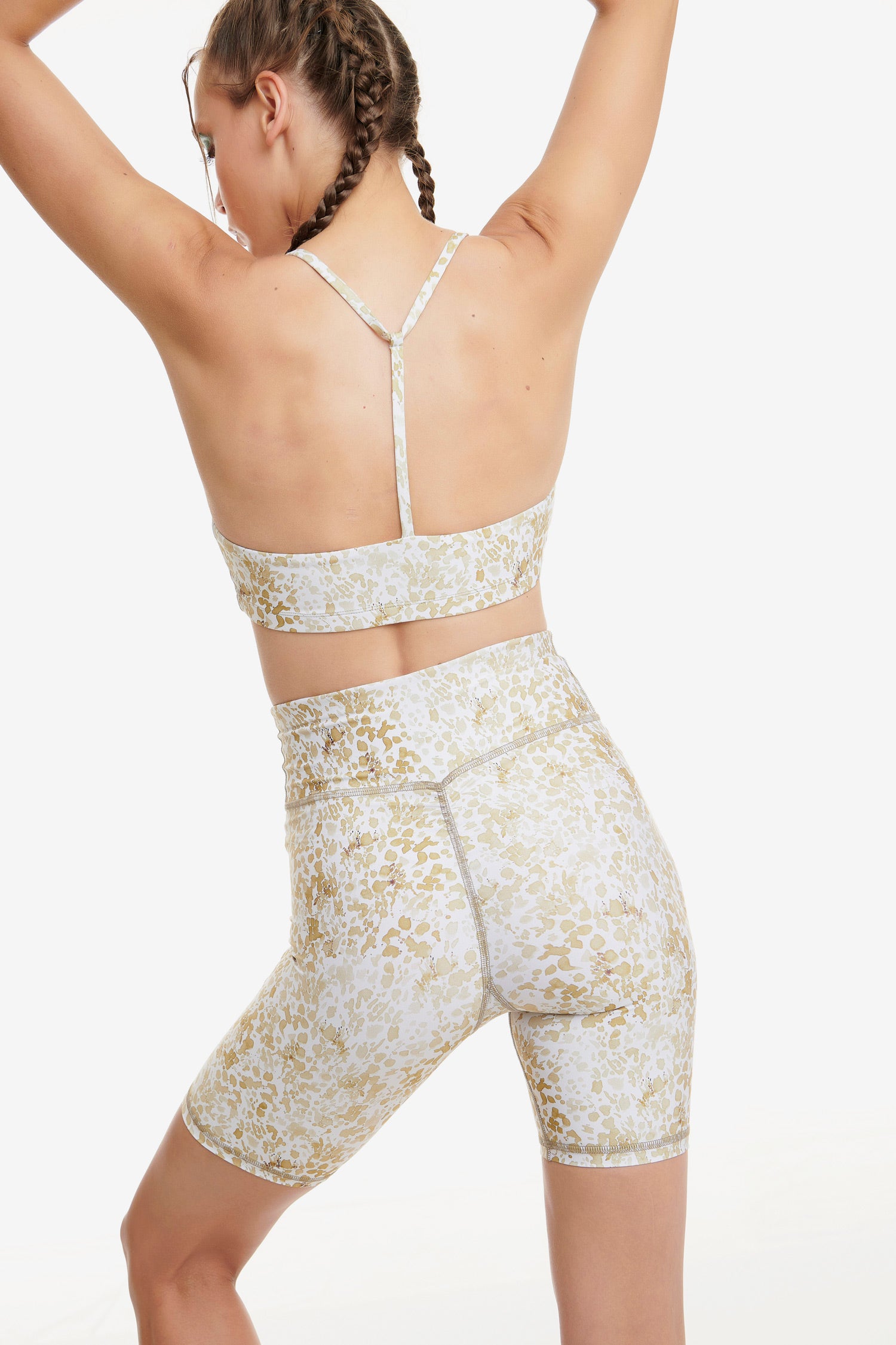 Biker Shorts Printed Beige
