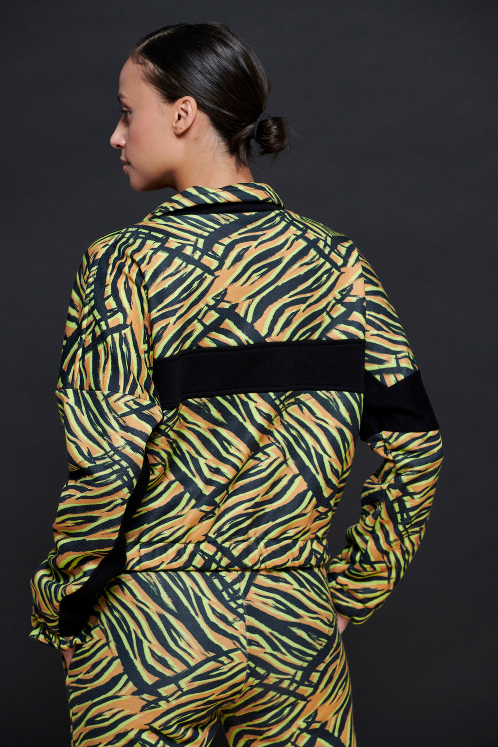 Ζακέτα φούτερ σε jungle print | Κίτρινο