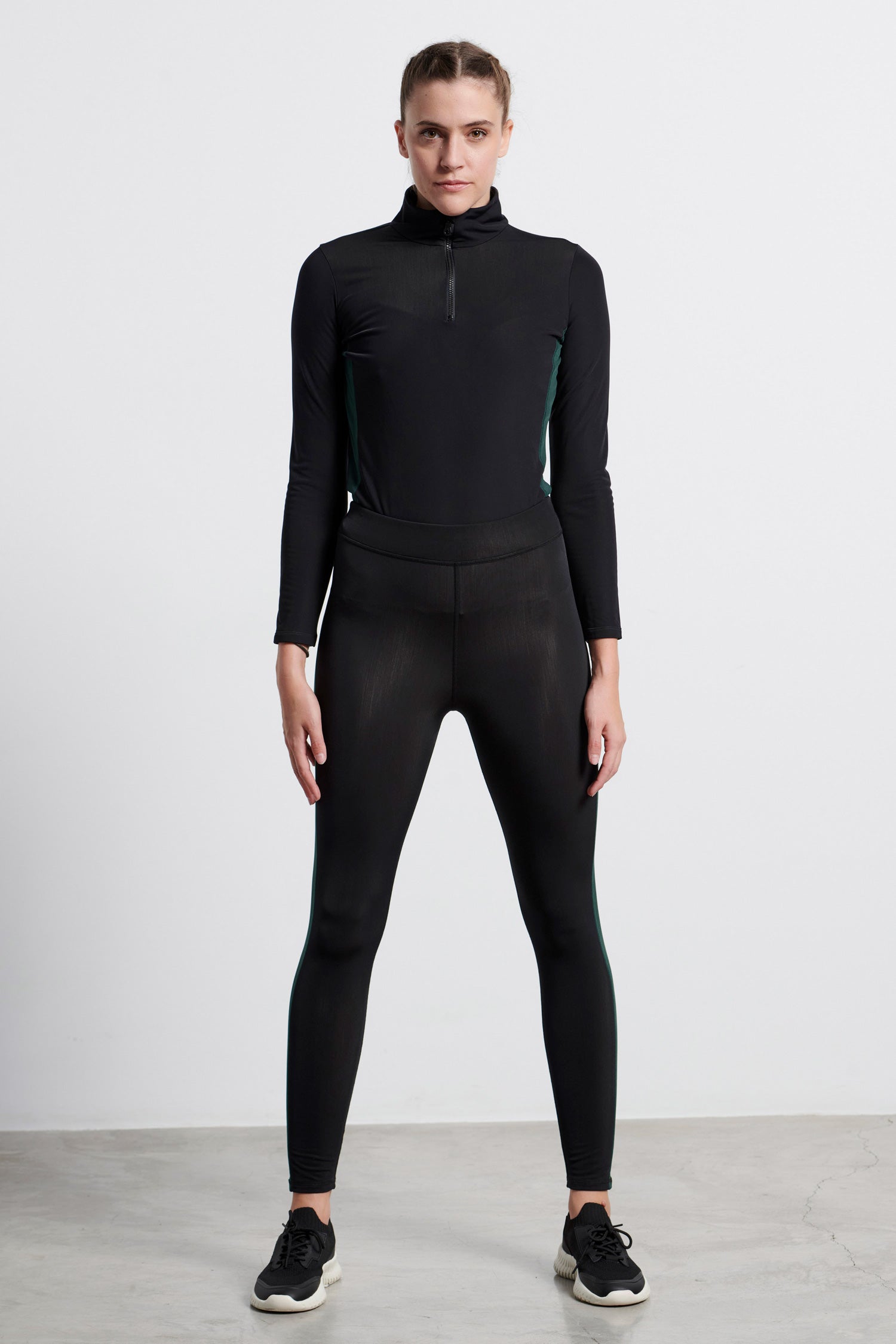 Τhermal leggings BLACK/GREEN